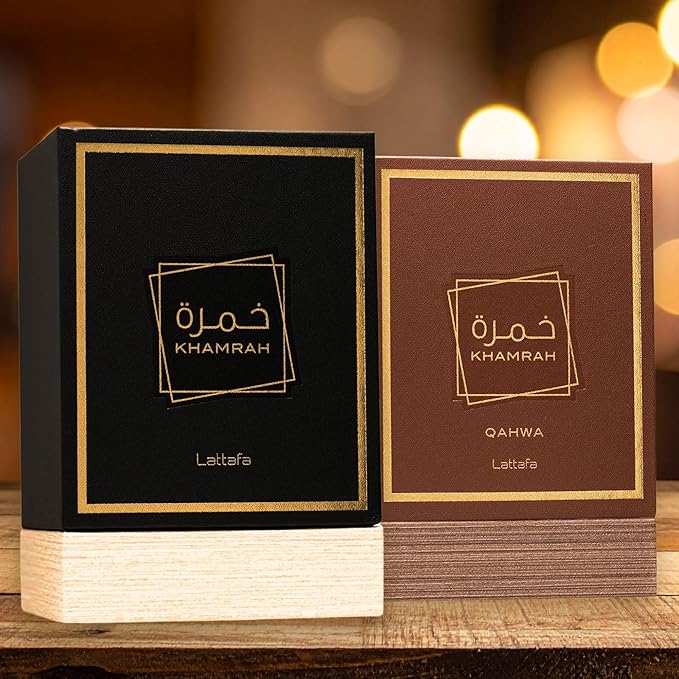 Lattafa Khamrah & Khamrah Qahwa Eau De Parfum Unisex 3.4 Fl Oz | Long-Lasting Arabic Perfume for Men & Women | Luxury Fragrance Gift Set | Spicy, Sweet & Woody Scent