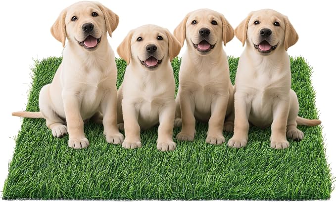 Replacement Artificial Grass Pee Pads for Dogs Potty Training to Pee & Poop | Faster Drainage, Washable, Easy to Clean & Dry Fake Grass for Puppy Pets, Protect Floor Furnitures of Apartment Balcony Patio