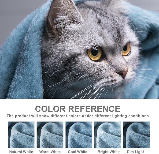 Hansleep Queen Washed Blue Fleece Blanket, Soft Flannel Bed Blanket | Fuzzy Cozy Blanket 90x90 Inches, Multi-use for Bed, Sofa, Couch, Travel, Camping, All Season Warm Lightweight Cover