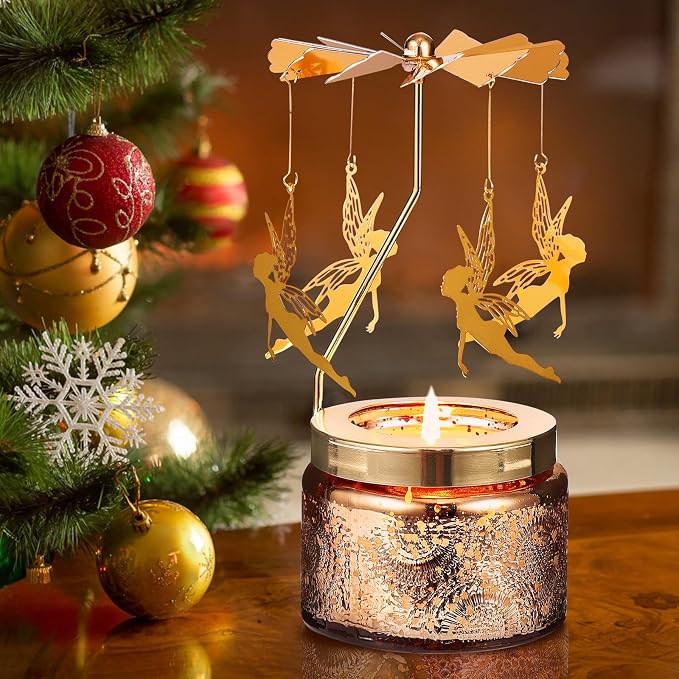 Girl with Wings Rotating Candle, Gifts for Women Mom Daughter Sister Wife | Birthday Gifts for Women Friendship, Unique Scented Candle Gift for Christmas Anniversary Mothers Day