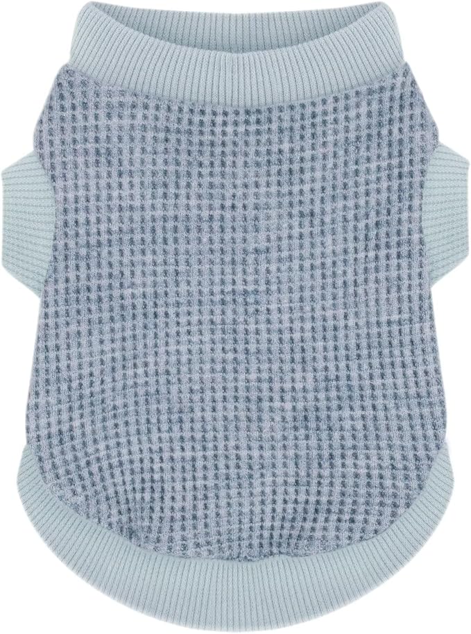 Cozy and Functional Dog Shirts for Small Puppies: Stretchable Blue Attire with Easy-On Design, Ideal for Chihuahuas and Yorkies - Enhance Comfort and Playfulness on Chill Days Large