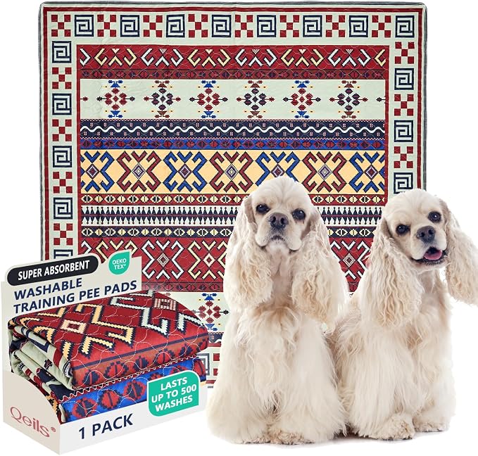 Washable Pee Pads, Super Absorbent Puppy Pads, 2 Pack 72"x72" | Reusable Dog Training Pads, Leakproof With Waterproof Non-Slip Backing For Crates, Floors, Indoor Potty & Furniture