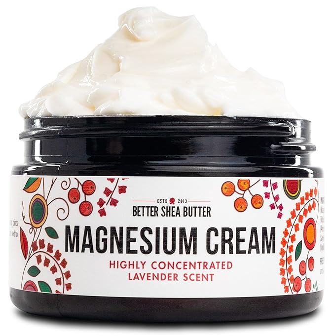 Better Shea Butter Magnesium Cream | Lavender | Relieves Leg Cramps and Muscle Tension | Night Lotion for Pregnancy, Kids and Baby | Handcrafted with Organic Ingredients
