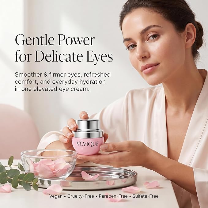 Claréne Multi-Peptide Eye Cream | Anti-Aging Eye Peptide Cream for Wrinkles, Fine Lines, Puffiness, Crow’s Feet & Eye Bags, with Collagen & Poria Cocos Extract, 1 Fl Oz