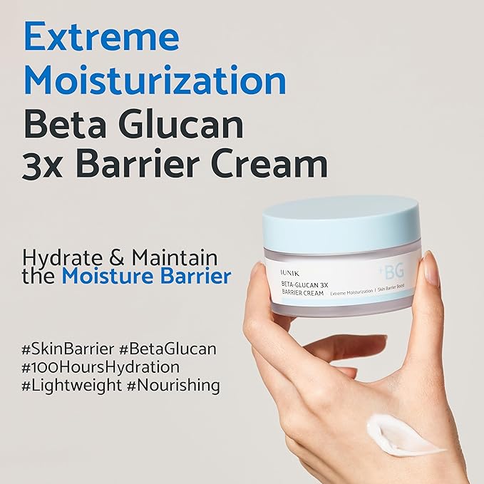 IUNIK Beta-Glucan Hydration Serum & 3x Barrier Moisturizing Cream Set – Deep Hydration, Skin Barrier, Anti-Aging Face Moisturizer Duo for Dry Sensitive Skin | Vegan Korean Skincare with Panthenol