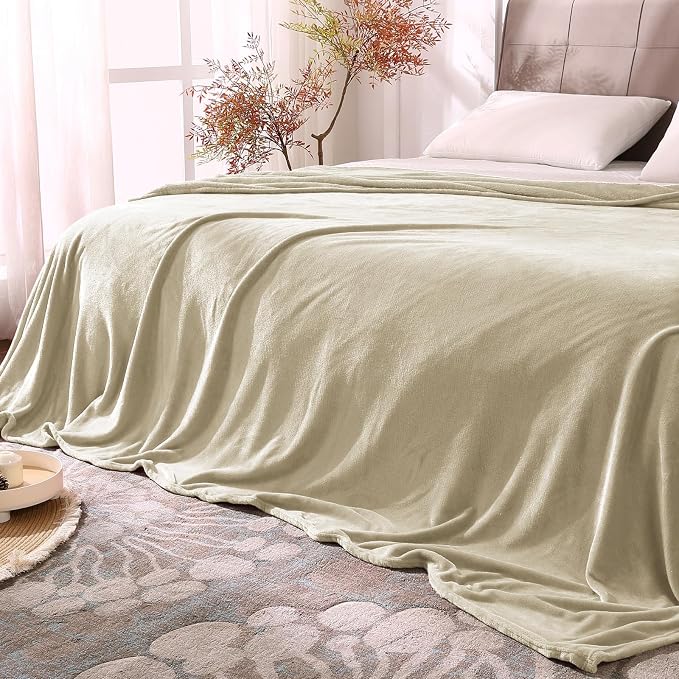 BEDELITE Fleece Blanket Soft Plush Queen Size Bed Blanket Linen 90"x90" | Ultra Soft Fleece, Plush Microfiber, Lightweight Warmth, All Season Comfort, Fade Resistant, Machine Washable,Perfect for Bed