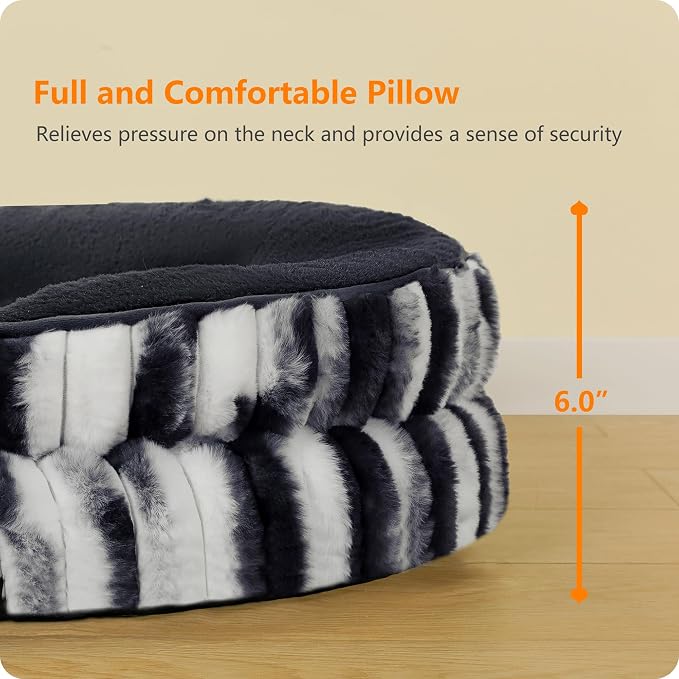 Dwanton Orthopedic Waterproof Medium Dog Bed Sofa, Gel Memory Foam, 36" | Egg-Crate Foam Dog Sofa, Washable Pet Bed with Four Sided Bolster Cushion, Removable Cover & Non-Slip Bottom, Tie-dye Grey