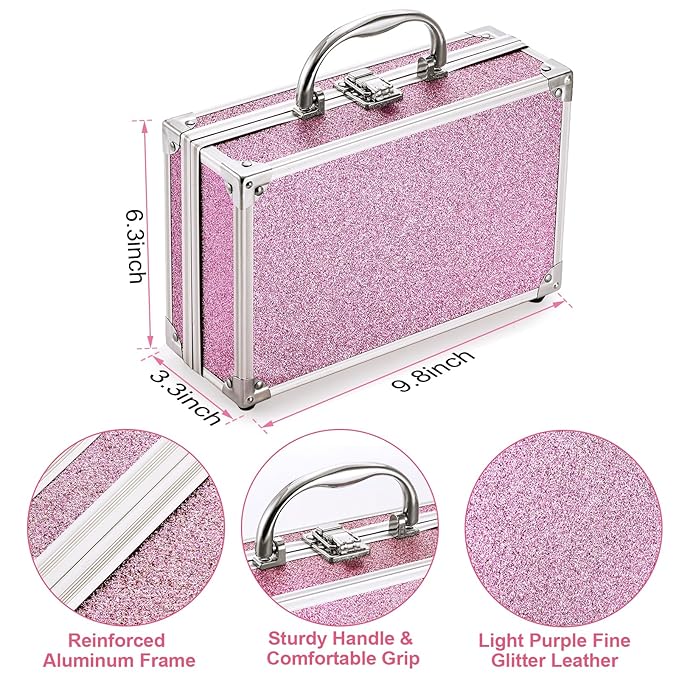 Anpro All-In-One Makeup Kit for Girls 10-12 with Case, Pro Teen Makeup Set, Tween Makeup Kit for Teens Women, Full Starter Make Up Kit with Brushes, Lipstick, Eye Shadows Palette, Blushes, Glitter Gel