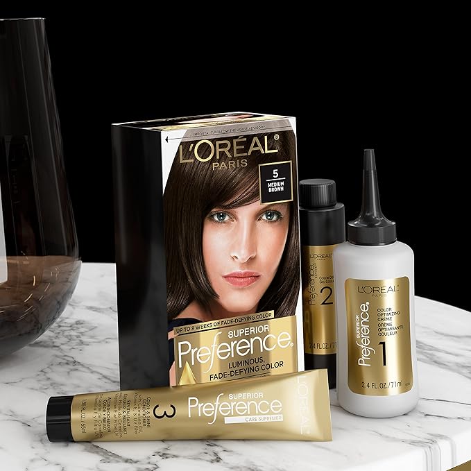 L'Oréal Paris Superior Preference Fade-Defying + Shine Permanent Hair Color, LB01 Extra Light Ash Blonde, Hair Dye Kit (Pack of 1)