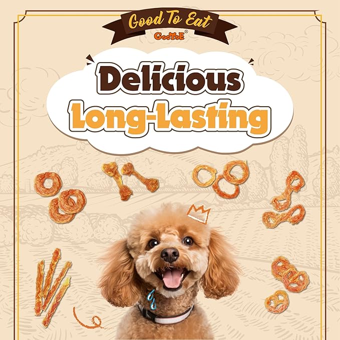 Gootoe Turkey Tendons, Dog Treats for Small Breeds, Bone (S), 6 Counts