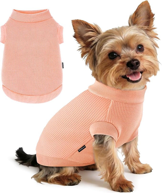 1 Pack Dog Shirt for Small Supplies Functional Waffle Dog Clothes Warm Soft Sweatshirt Outfit for Dogs Cats Pet Apparel
