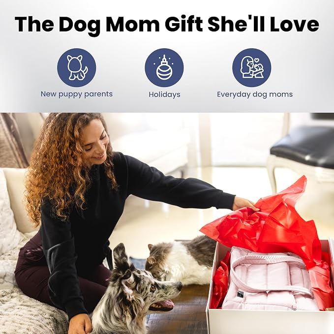 Rubyloo Puffer Dog Travel Bag for Dog Moms, Diaper Bag with Travel Bowls