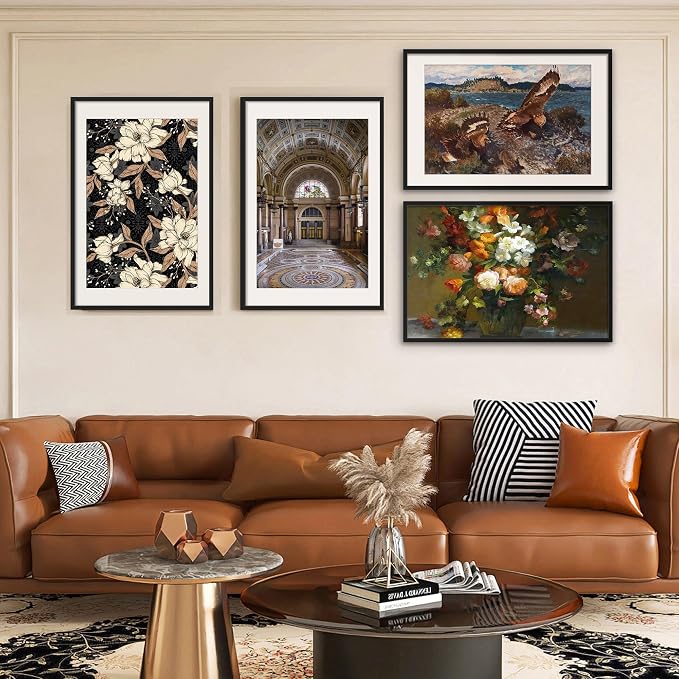 upsimples 24x36 Poster Frame, Gallery Wall Frames Set of 5, Black | Poster Frame Collage Wall Decor, 20x30 Picture Frame with Mat for Family, Baby, Hallway, Christmas
