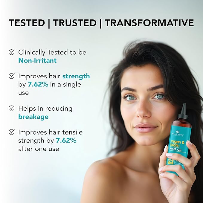 Botanic Hearth Hair Oil for Hair Growth & Hair Treatment Oils | Strengthening Dry, Frizzy, Damaged Hair & Scalp Treatment | Argan & Biotin Hair Oil – 6.7 Fl Oz