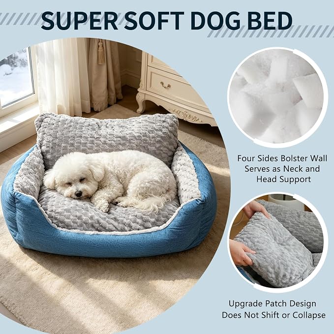XL Large Dog Bed,47"x35"x14.5" High Backrest Bolster Sofa, Dual-Sided All Season Plush Pet Bed, Non-Slip Base & Washable Design for Extra Large Dogs, Up to 99 lbs