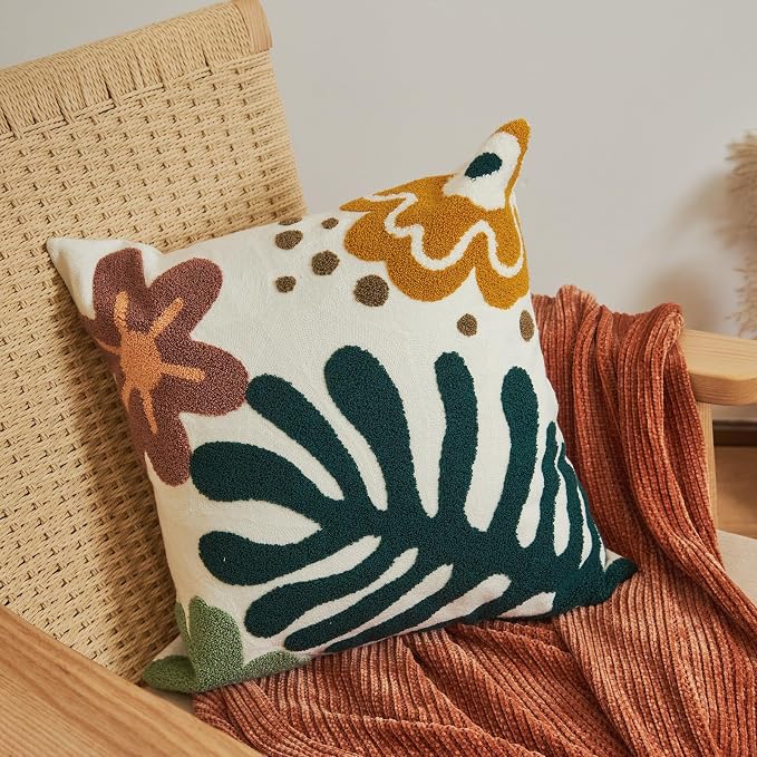 lifein 18x18 Pillow Covers-Throw Pillow Cover Tufted Boho Jacquard Pillow Covers Farmhouse Decorative Pillow Cover Pillow Cases for Gift Couch Sofa Bed Chair Living Room Home Decor