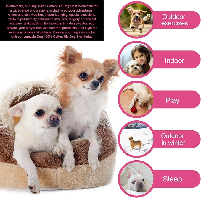 Elevate Your Pet's Comfort Fashion: Premium Cotton Rib Dog Shirt Vest for Small Breeds Like Chihuahuas, Yorkies .Year-Round Style with Tank-Style Puppy Attire Purple&Rose Red XX-Small