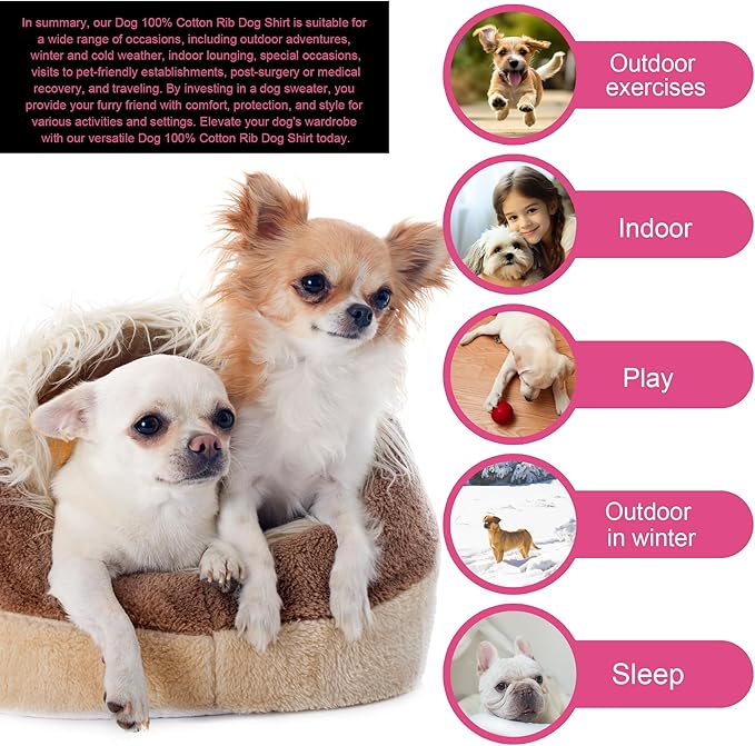 Elevate Your Pet's Comfort and Fashion: Premium 100% Cotton Rib Dog Shirt Vest for Small Breeds Like Chihuahuas, Yorkies, and Puppies .Year-Round Style with Tank-Style Puppy Attire Beige X-Small