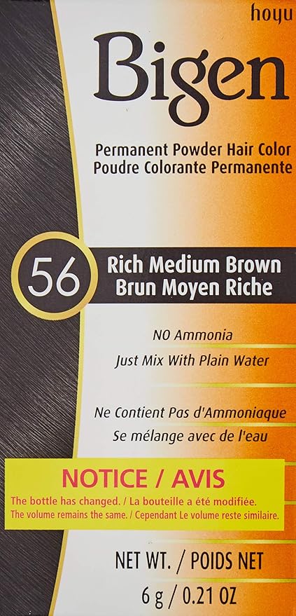 Bigen Powder Hair Color #56 Rich Medium Brown 0.21oz (2 Pack)