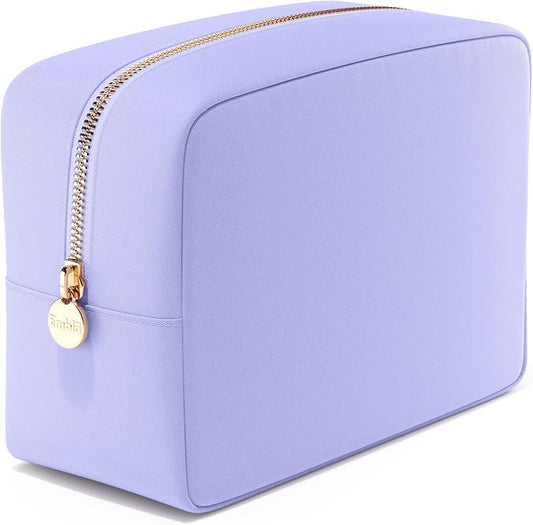 Embla Large Makeup Bag and Waterproof Nylon Travel Toiletry Bag, Large Capacity Cosmetic Zipper Pouch, Lavender
