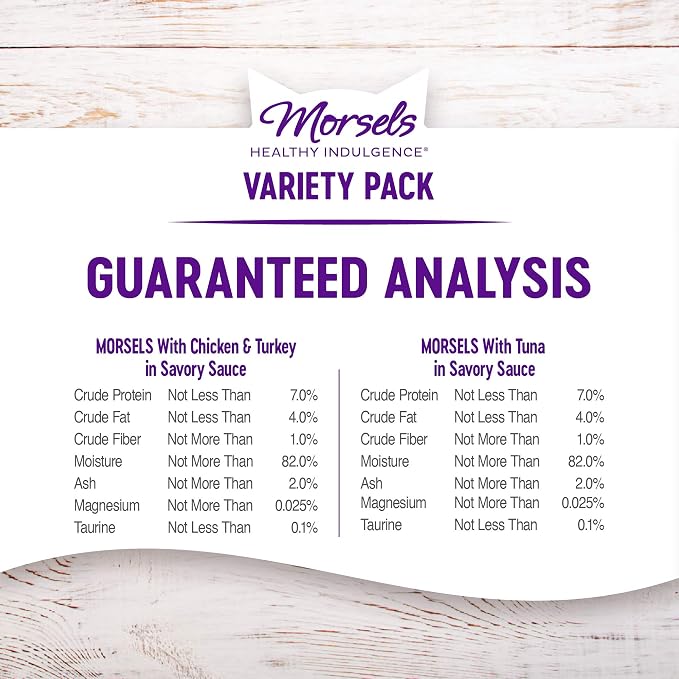 Wellness Healthy Indulgence Morsels Variety Pack Adult Wet Cat Food, Natural, Protein Rich, Grain Free, 2 Flavors, 3 oz, Pack of 8 Pouches