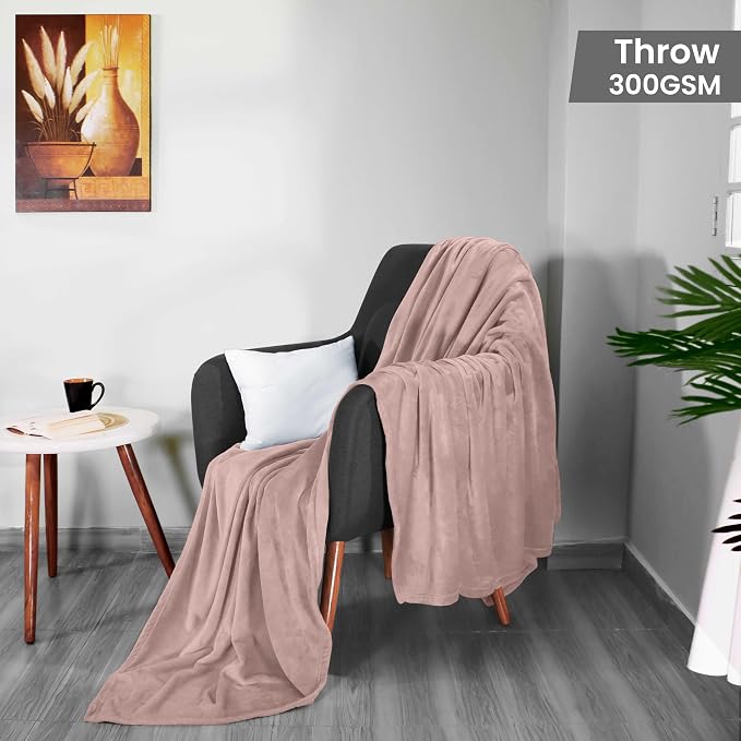 Utopia Bedding Soft Fleece Bed Blanket Throw Size Rose Pink (50x60 Inch) | Microfiber Plush Warm Lightweight Breathable Cozy Blanket Anti-Static, All Season Use, Gift for Women and Men