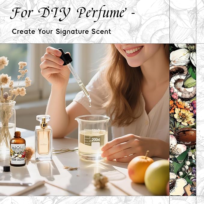 HIQILI Cedar Cologne Fragrance Oil for Diffuser, Candle & Soap Making | Luxury Woody Hotel Scent For DIY Crafts, Long-Lasting Aroma, Ideal For Diffuser, Candles & Soap - 30mL / 1 Fl Oz