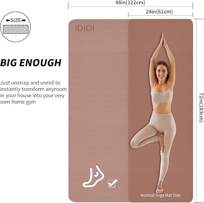 Large Yoga Mat (6'x 4')-POE 0.28''/0.32''/0.4'' Thick Fitness Mat, Eco-Friendly Exercise Mat for Home Workouts, Ideal for Yoga and Pilates