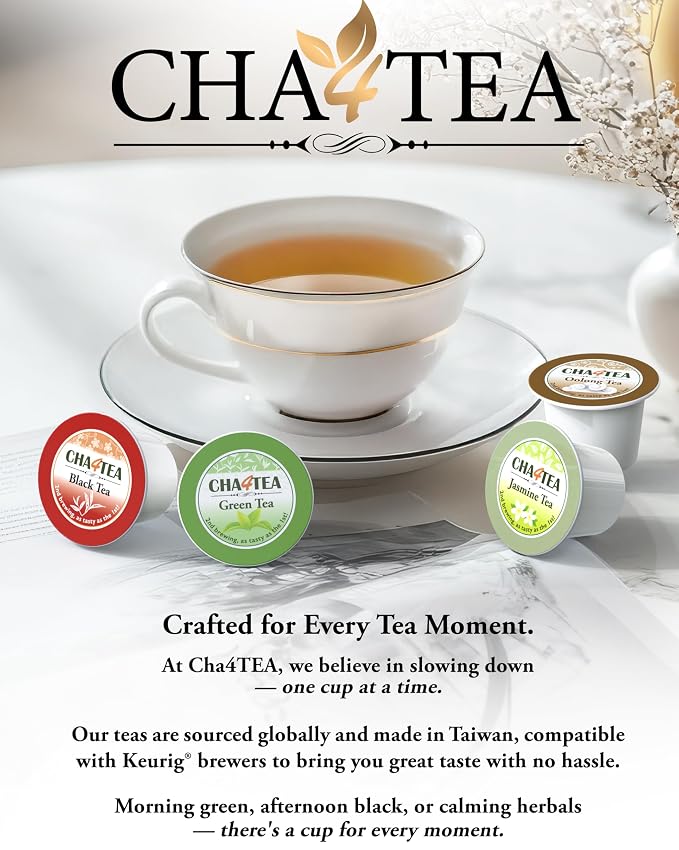Cha4TEA 36-Count Peppermint Herbal Tea Pods Compatible with Keurig Brewers