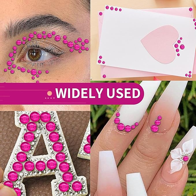3555pcs Self Adhesive Face Gems for Makeup, Festival Jewels, Hair Gems, Rhinestone Stickers for Face, Eye, Makeup, Nail, Body, Crafts 5sheets (rose-3/4/5/6/8mm)