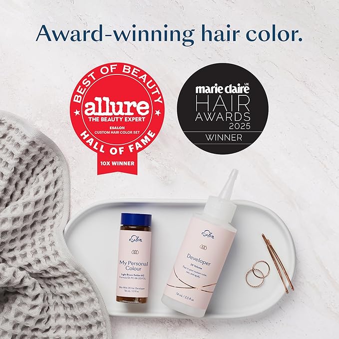 eSalon Permanent Hair Color & Hair Dye Complete Kit - Light Blonde - Personal Colorist Kit for Up To 100% Gray Coverage for All Hair Types - Professional-Grade Ammonia-Free Hair Dye