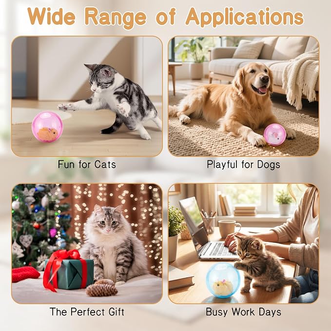 Interactive Cat Toys for Indoor, Animal Automatic Rolling Cat Ball