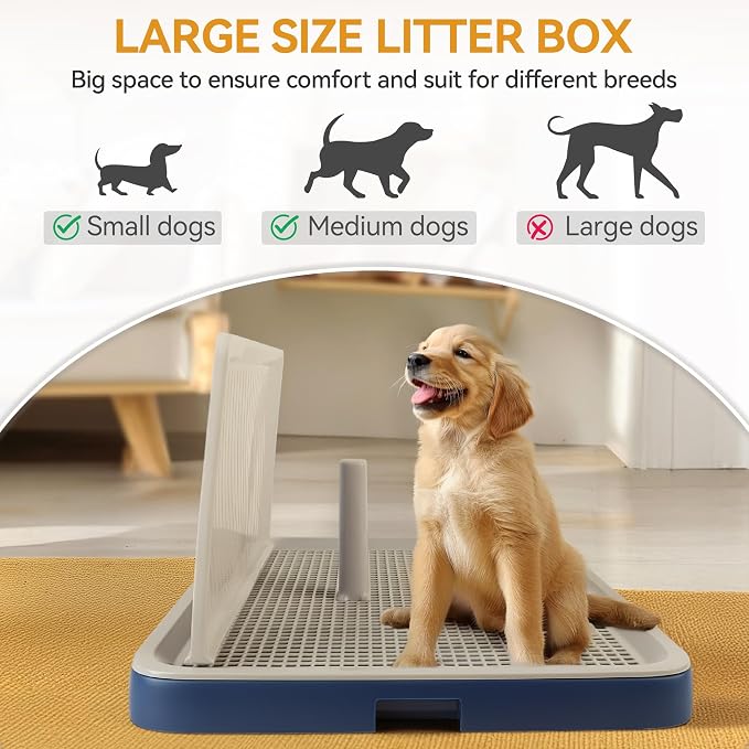 PAWISE Dog Training Pee Pad Holder Tray, Indoor Puppy Potty Pee Pad Floor Tray Dog Toilet, 24.8''X19.3', Large