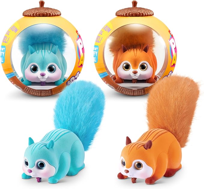 Pets Alive Scurry'n Squirrel (Blue+Orange) 2 Pack by ZURU – Interactive Robotic Pet Toy, Moving Squirrel with Realistic Movements and Sounds, Ages 2+, Child Toddler