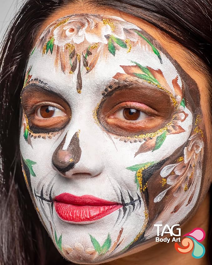 TAG Professional Face and Body Paint, Regular White 32gm, non toxic, hypoallergenic, easy to wash, ideal for Kids Parties, Halloween, Cosplay and Events