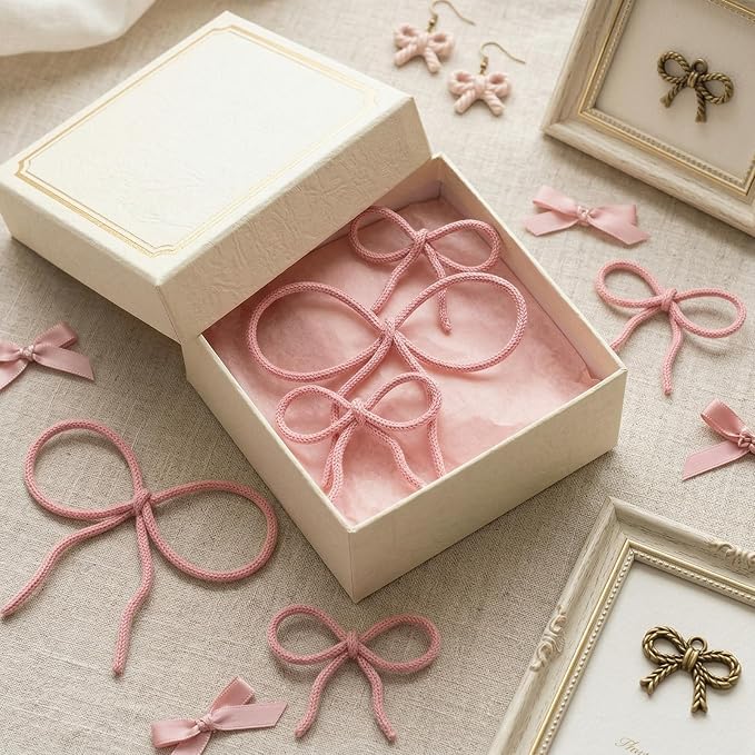 Barydat 6 Pcs Pink Bow Wall Decor Coquette Bow Nursery Decor for Girls Women Back to School Dormitory Decoration Aesthetic Woven Macrame Wall Hanging for Bedroom Classroom Home Dorm Baby Shower