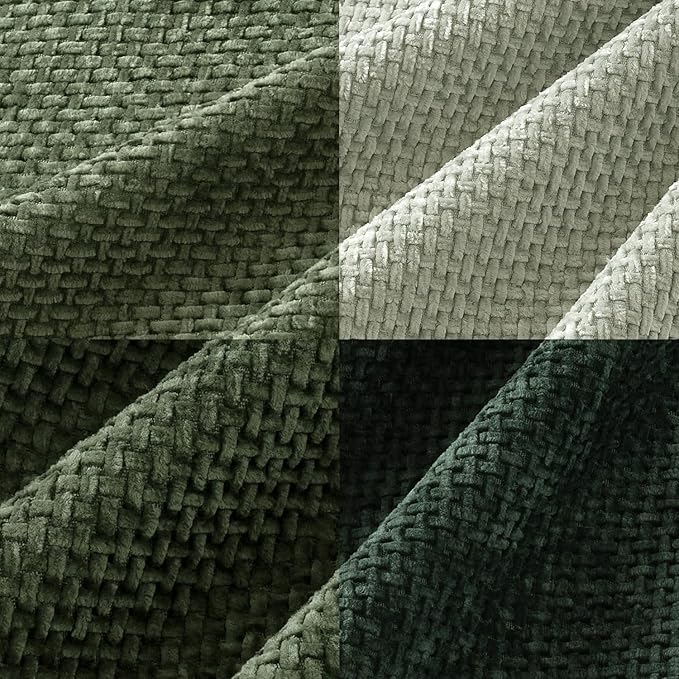 MIULEE Soft Decorative Chenille Pillow Covers Forest Green 16x16 Pack of 4 | Nordic Home Decor, Woodland Forest Bath Set, Couch Throw Pillows, Farmhouse Boho Cushion Covers for Sofa Bed Living Room