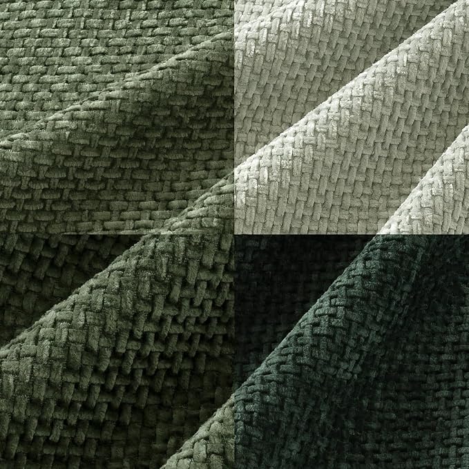 MIULEE Soft Decorative Chenille Pillow Covers Forest Green 20x20 Pack of 4 | Nordic Home Decor, Woodland Forest Bath Set, Couch Throw Pillows, Farmhouse Boho Cushion Covers for Sofa Bed Living Room
