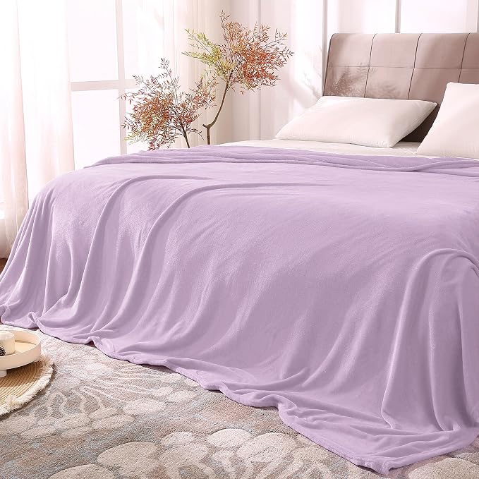 BEDELITE Fleece Blanket Soft Plush Queen Size Bed Blanket Lilac 90"x90" | Ultra Soft Fleece, Plush Microfiber, Lightweight Warmth, All Season Comfort, Fade Resistant, Machine Washable,Perfect for Bed