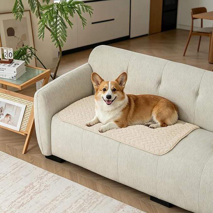 Ameritex Waterproof Dog Blanket Reversible, Leakproof Pet Blanket for Large Dogs, Soft Furniture Sofa Couch Cover Protector Washable, Fleece Cat Throw Bed, Reversible Washable Soft Plush
