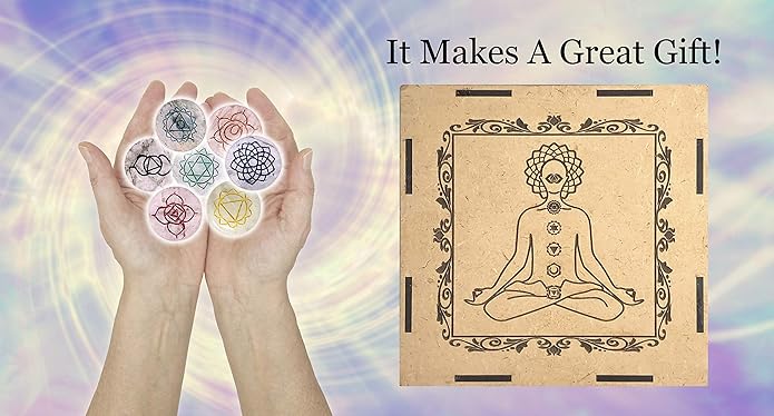 Crystal Quartz Chakra Healing Crystals Set – Tachyon Energy Stones for Meditation, Energy Alignment, Balancing Chakras – Root to Crown Chakra Kit – Spiritual Wellness & Reiki Tools