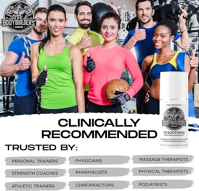 The BodyBuilder's Cream - Nuclear Strength Sore Muscle Therapy Soothing Analgesic Cream for Bodybuilders, Weightlifers and Athletes
