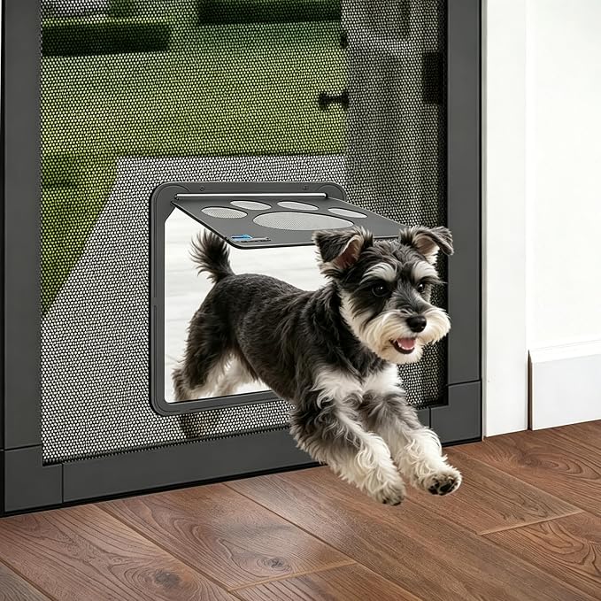 Dog Door for Screen Door, Cat Door Screen Small Dog Door Insert for Sliding Door Easy Install, Small 8"×10"