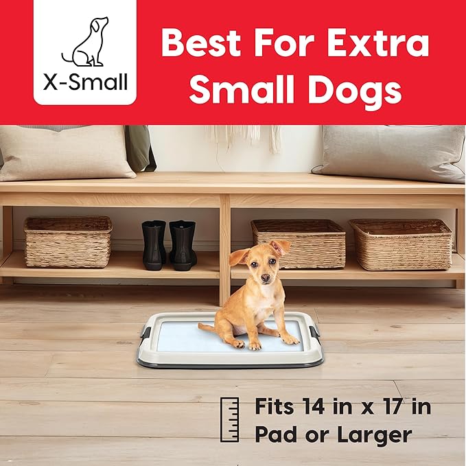 IRIS USA Pee Pad Holder, Fits 14x17 Pads, Dark Gray, Made in USA | Dog Training Pad Holder, Holds Pads in Place, Leakproof Design, Secure Latches, Non-Skid Feet, Easy Clean Surface