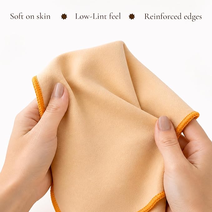 OCENA Women’s Pocket Sweat Towel Set for Face & Hands, 5-Pack Quick-Dry Microfiber Handkerchiefs, Small Gym Towel for Yoga, Pilates, Travel, 10 x 10 in, Sand Dune Beige