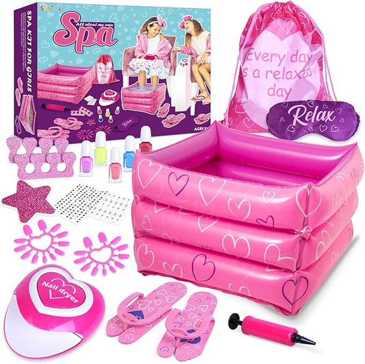 Shemira Gift Set for Girls 7, 8, 9, 10-12 Years Old, Spa Day Toys, Kids Manicure Pedicure Kit and Nail Art Kit,Christmas Birthday Gifts for Girls Age 7-12