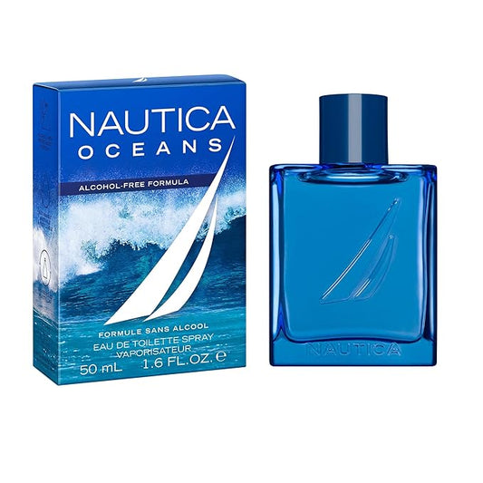 Nautica Oceans Eau de Toilette 1.6 fl oz (Pack of 1), Notes of Apple, Cyclamen, and Amberwood, Men's Fragrance, Long Lasting, Everyday Fragrance, Travel Size