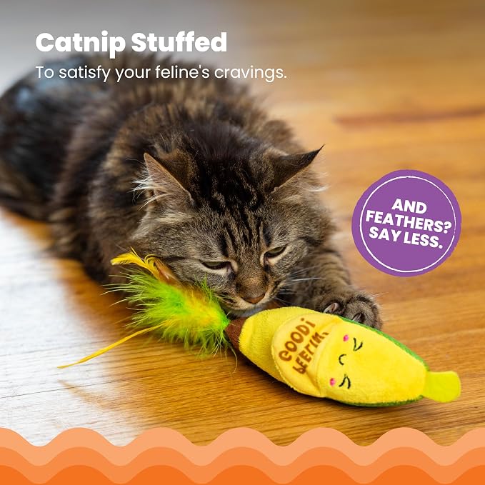 Catstages Kicker Peelin' Good Banana Dental Cat Toy with Catnip, 8"