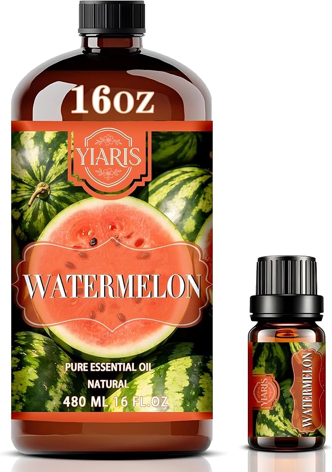 Watermelon Essential Oil-YIARIS Watermelon Essential Oil-16.33 Fl Oz,Pure and Natural Fragrance Oil for Diffuser,Home Fragrance,Cleaning,Personal Care,Massage,Yoga,DIY Candle,DIY Soap