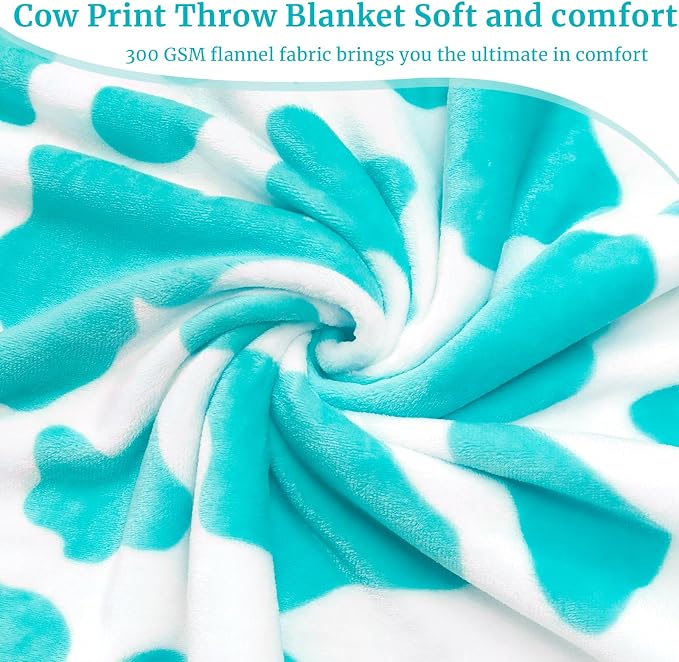 Blue Throw Blanket Gift for Women, Fleece Soft Fluffy Blanket for Couch Bed Sofa, Cozy Warm Lightweight Blue Blanket, Light Blue & Royal Blue Home Decor, Birthday for Women